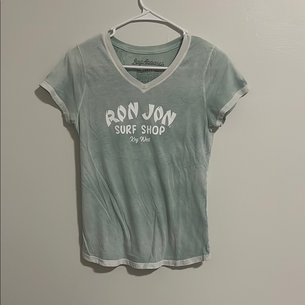 Ron Jon Key West V-Neck T-Shirt - Tealy Green/Blue